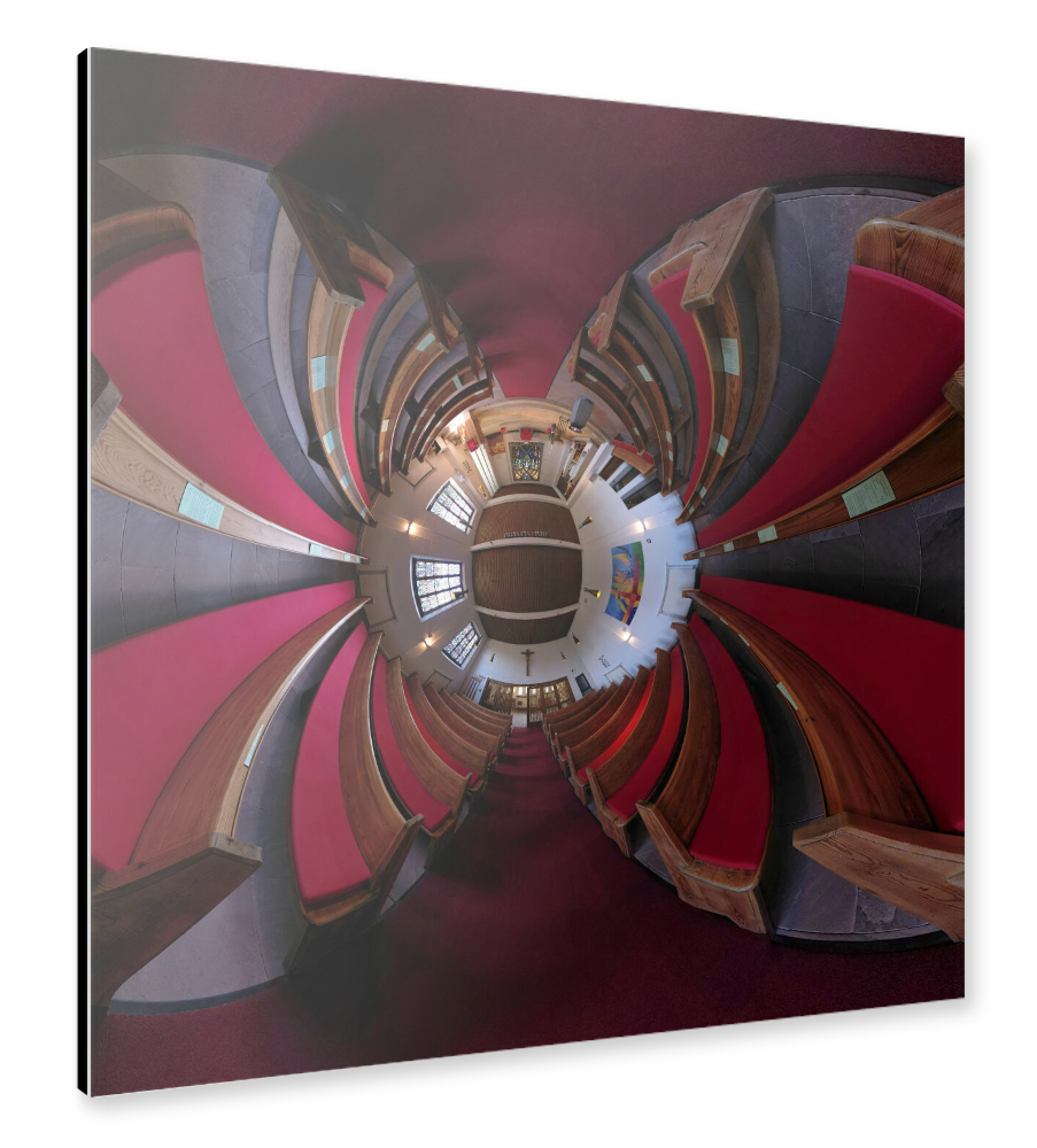 Alu-Dibond "Butterfly-Church in Hamburg" 30x30 cm artboxONE