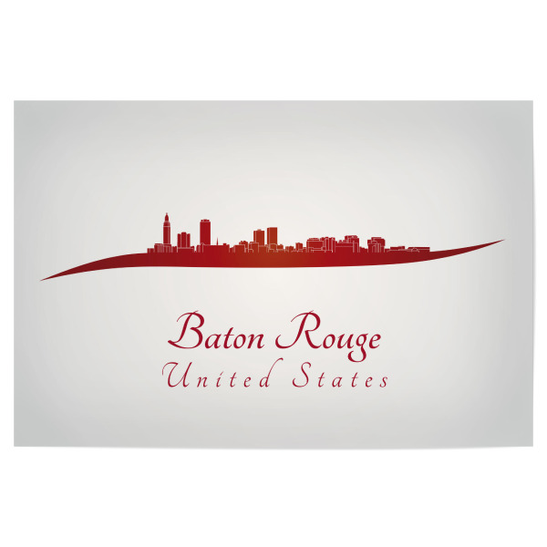 Poster "Baton Rouge-Skyline in Rot" artboxONE - Städte,Architektur