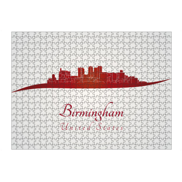 Puzzle Ravensburger "Skyline von Birmingham AL in Rot" artboxONE - Städte,Architektur