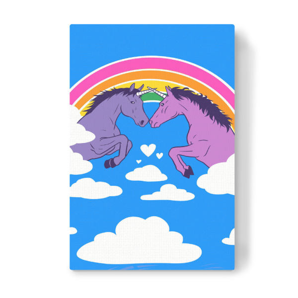 Leinwandbild "Duell der Einhörner" artboxONE - Tiere