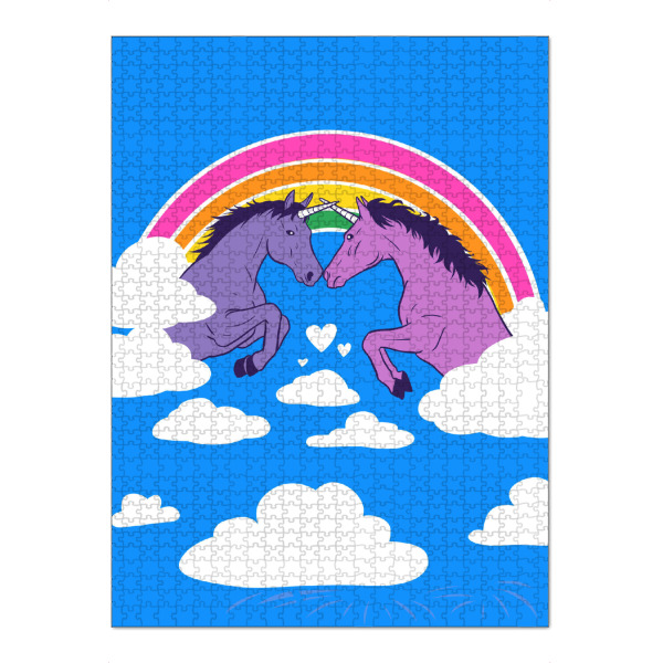 Puzzle Ravensburger "Duell der Einhörner" artboxONE - Tiere