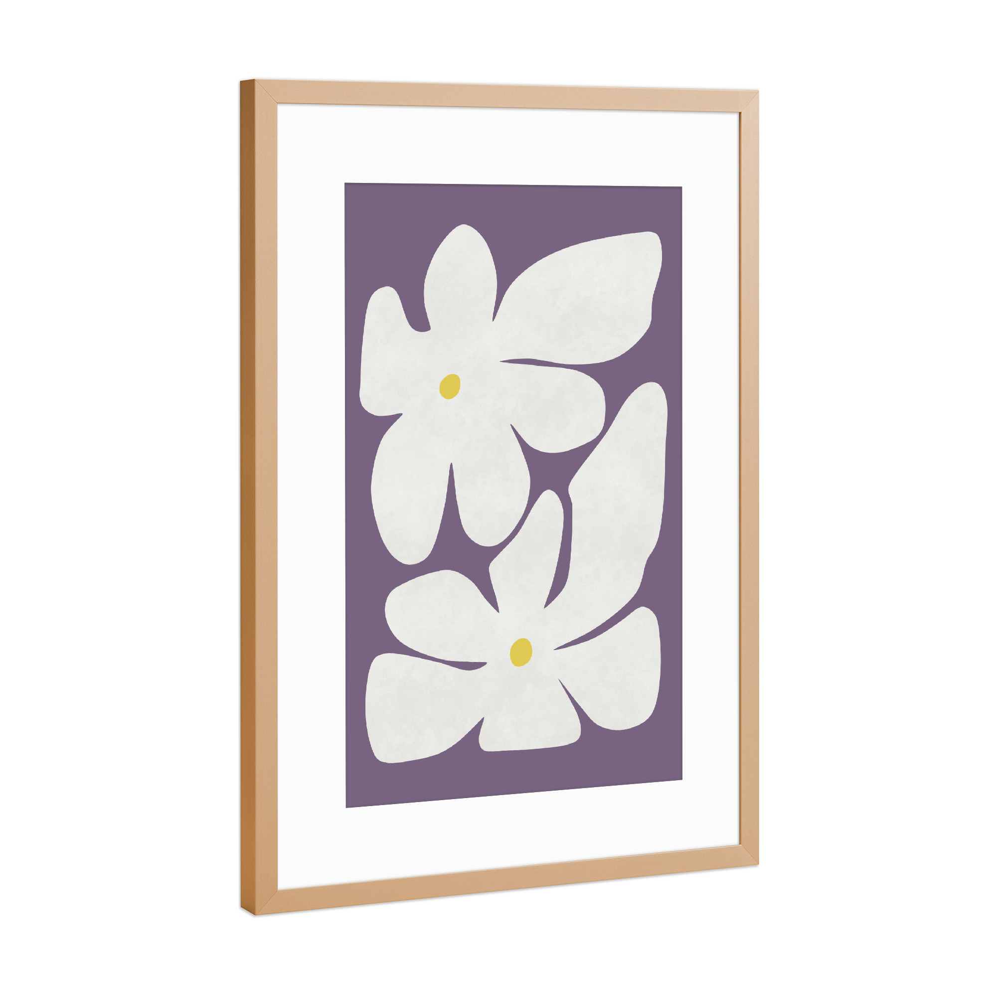 Poster mit Rahmen Kupfer "Weiße Narzisse" artboxONE - Natur,Floral,Abstrakt - Narzisse,Blume,Blumen,Botanisch,Stillleben,Natur,Form,Einfach,Modern
