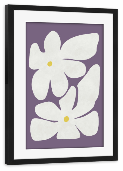 Poster mit Rahmen schwarz "Weiße Narzisse" artboxONE - Natur,Floral,Abstrakt - Narzisse,Blume,Blumen,Botanisch,Stillleben,Natur,Form,Einfach,Modern