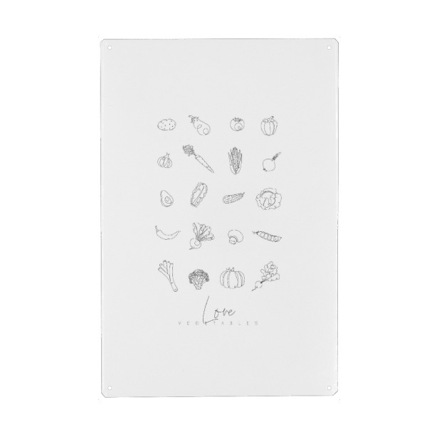 Holzbild "Gemüseillustrations-Stiftlinie" artboxONE - Natur,Essen & Trinken,Essen & Trinken / Obst & Gemüse