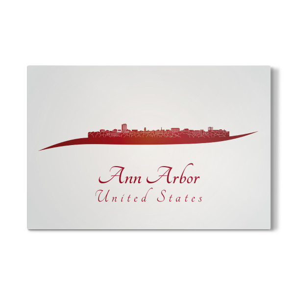 Galerie-Print "Skyline von Ann Arbor in Rot" 30x20 cm artboxONE