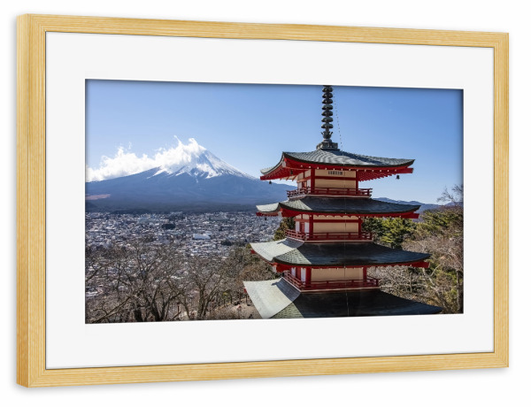 Poster mit Rahmen kiefer "Chureito-Tempel" artboxONE - Natur,Reise,Architektur,Reise / Asien,Reise / Länder