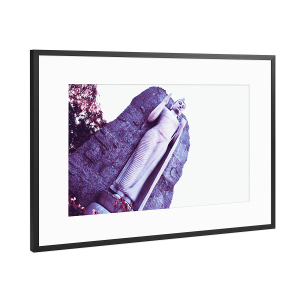 Poster mit Rahmen Schwarz (Metallic) "The Standing Buddha" artboxONE - Reise,Reise / Asien,Reise / Länder
