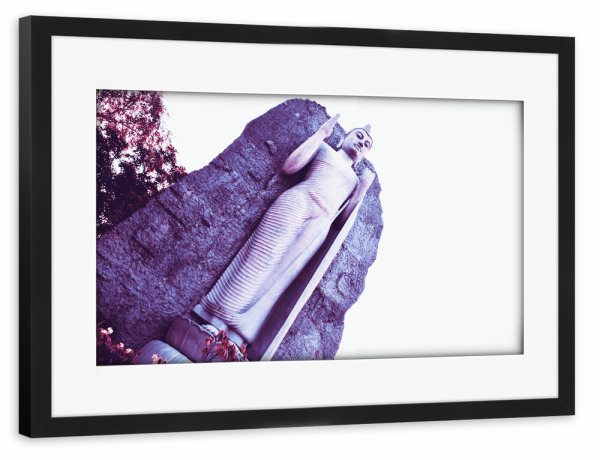 Poster mit Rahmen schwarz "The Standing Buddha" artboxONE - Reise,Reise / Asien,Reise / Länder