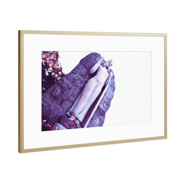 Poster mit Rahmen Gold "The Standing Buddha" artboxONE - Reise,Reise / Asien,Reise / Länder