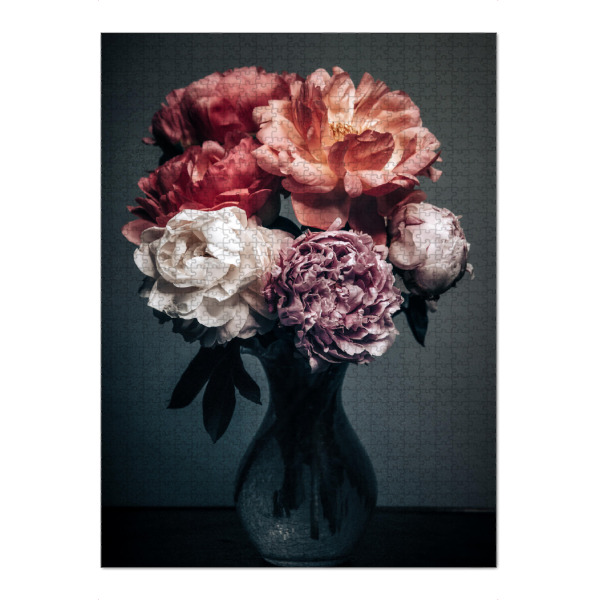 Puzzle Ravensburger "Pfingstrosen in der Vase" artboxONE - Natur,Floral