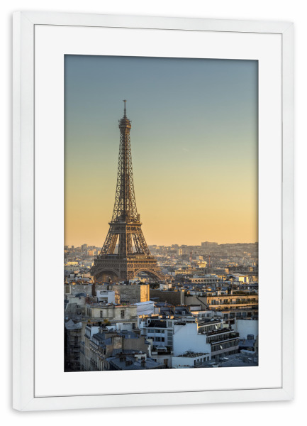 Poster mit Rahmen weiß "Pariser Stadtbild" artboxONE - Städte,Reise,Architektur,Städte / Paris,Reise / Länder