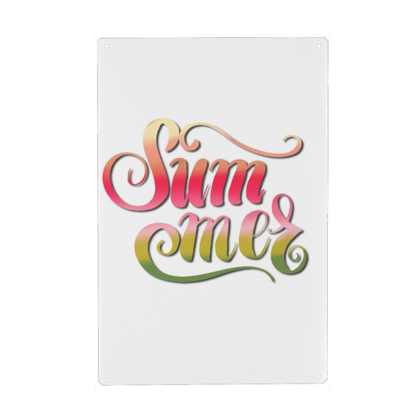 Metall Poster "Sommer-Schriftzug" artboxONE - Typografie,Fashion,Buchstaben,Festivals