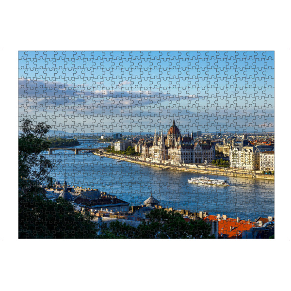 Puzzle Ravensburger "Parlamentsgebäude" artboxONE - Architektur - Budapest,Ungarn,Parlament,Donau,Beleuchtet,Abend,Sonnenuntergang,Historisch