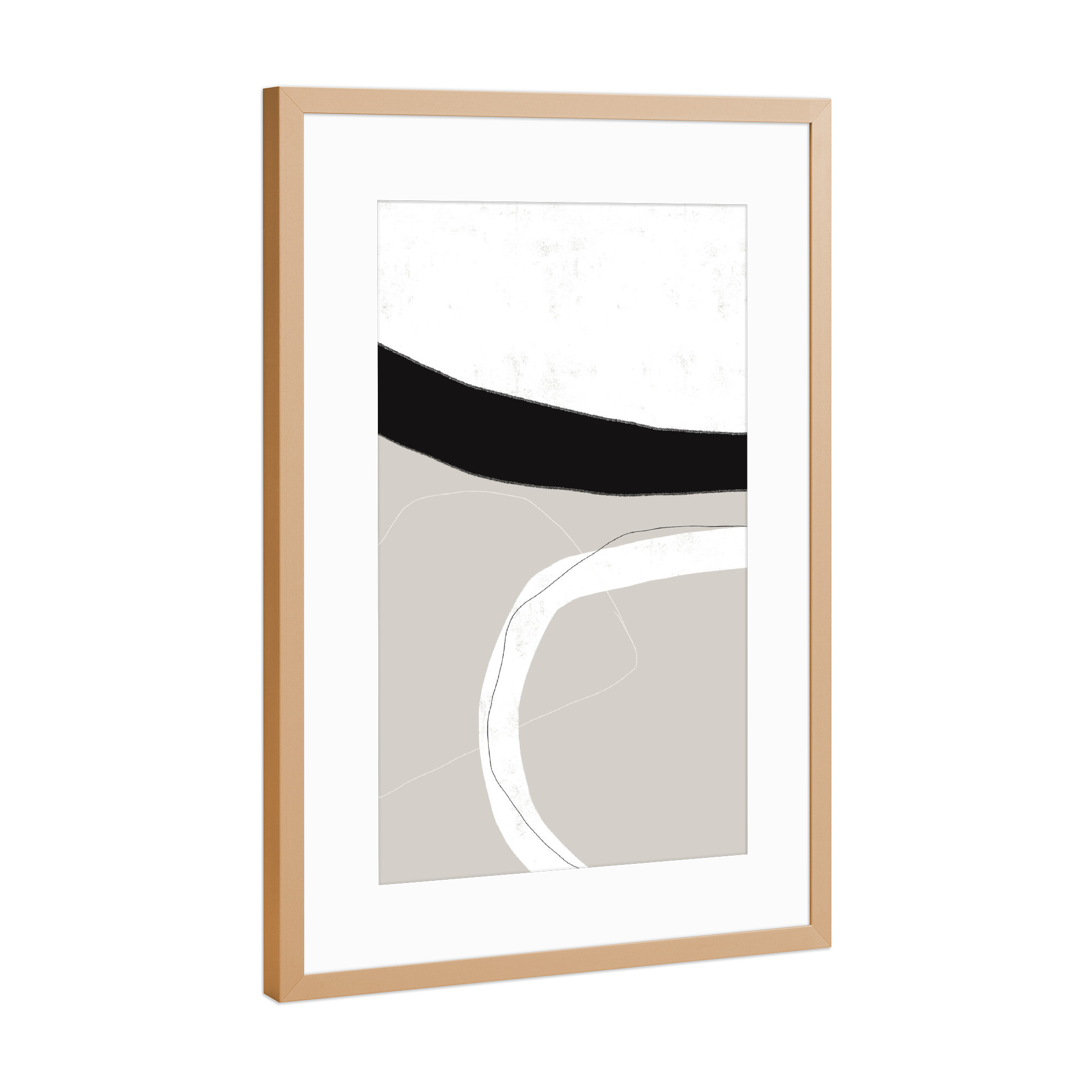 Poster mit Rahmen Kupfer "Facing it" artboxONE - Abstrakt,Geometrie