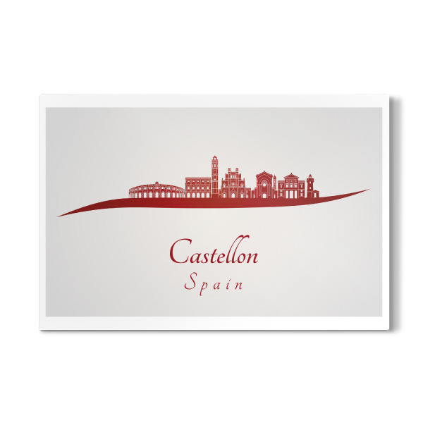 Galerie-Print "Castellon-Skyline in Rot" 30x20 cm artboxONE