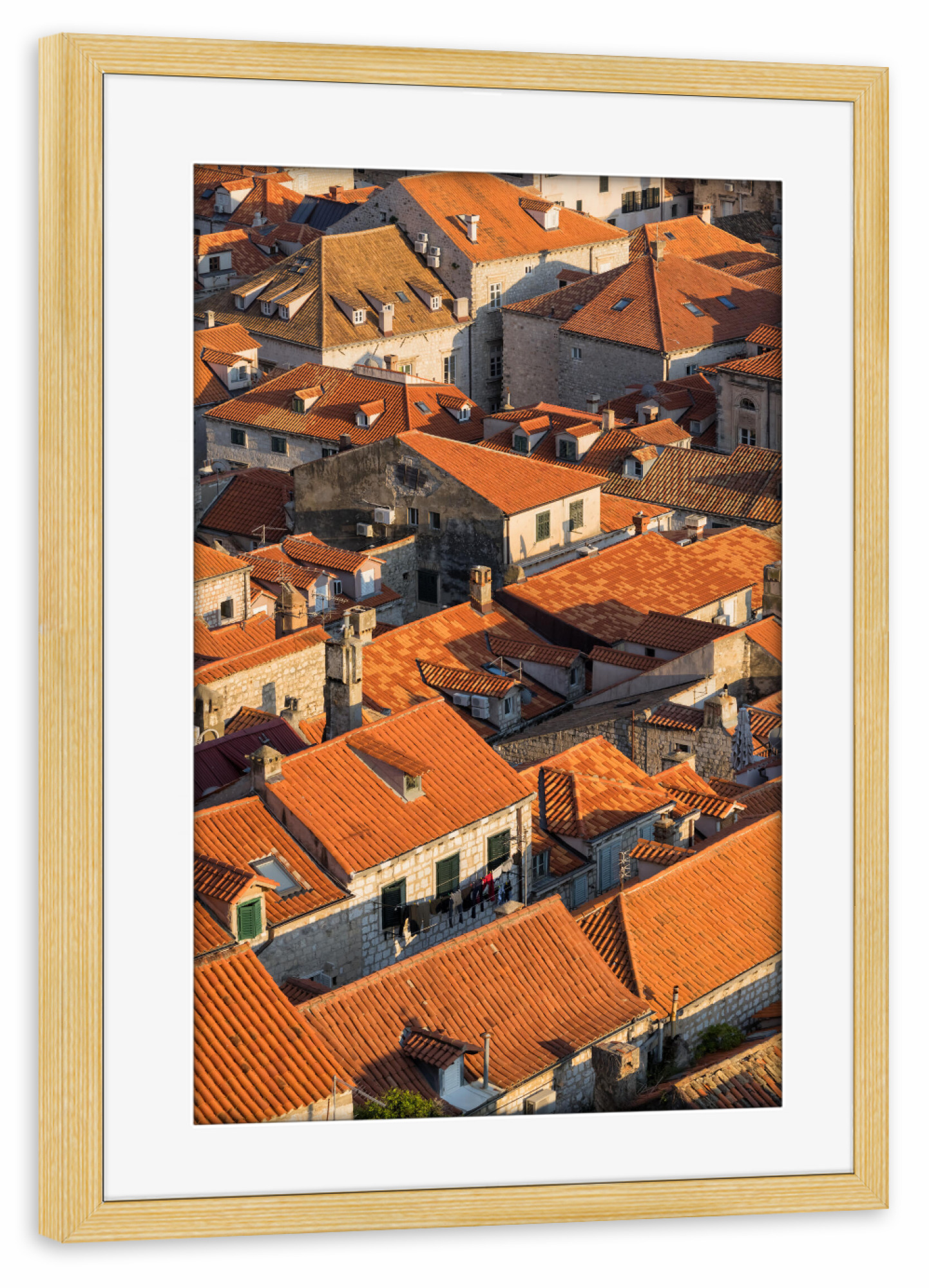 Poster mit Rahmen kiefer "Die Dächer von Dubrovnik" artboxONE - Städte,Reise,Architektur