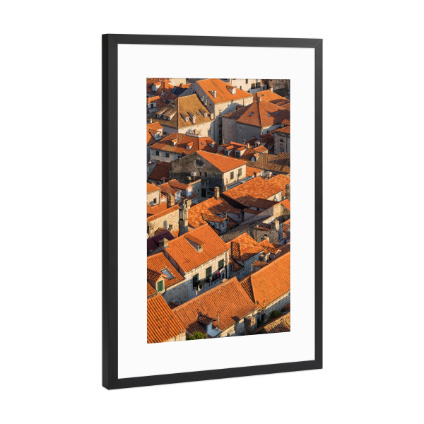 Poster mit Rahmen Schwarz (Metallic) "Die Dächer von Dubrovnik" artboxONE - Städte,Reise,Architektur