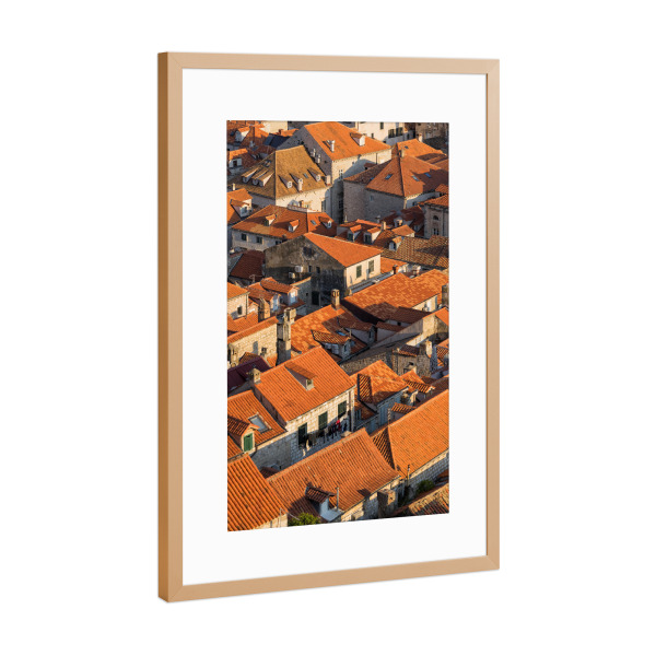 Poster mit Rahmen Kupfer "Die Dächer von Dubrovnik" artboxONE - Städte,Reise,Architektur