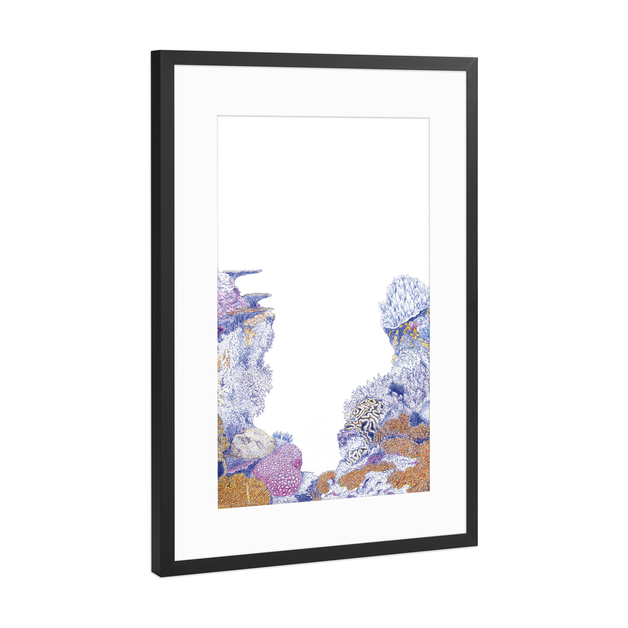 Poster mit Rahmen Schwarz (Metallic) "Bunte Korallen" artboxONE - Unterwasser