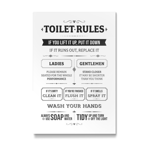 Galerie-Print "Toilet Rules Bath Room" 30x20 cm artboxONE