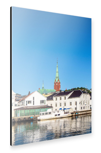 Alu-Dibond "Wasser, Häuser und Kirche" 30x20 cm artboxONE