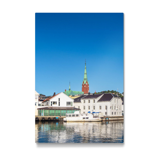 Galerie-Print "Wasser, Häuser und Kirche" 30x20 cm artboxONE