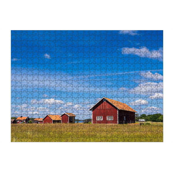 Puzzle Ravensburger "Wiese, Holzhäuser, Himmel" artboxONE - Natur,Reise,Architektur,Reise / Länder