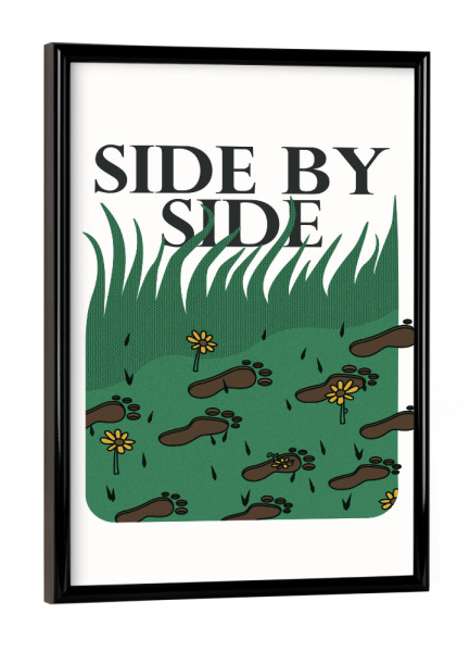 Poster mit schwarzem Rahmen "Side by Side" artboxONE - Typografie,Comic,Abstrakt,Menschen,Liebe