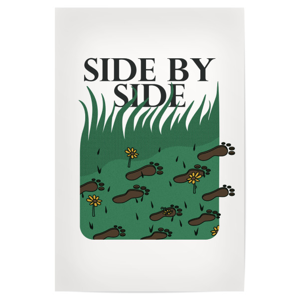 Poster 30x20 cm "Side by Side" artboxONE - Typografie,Comic,Abstrakt,Menschen,Liebe