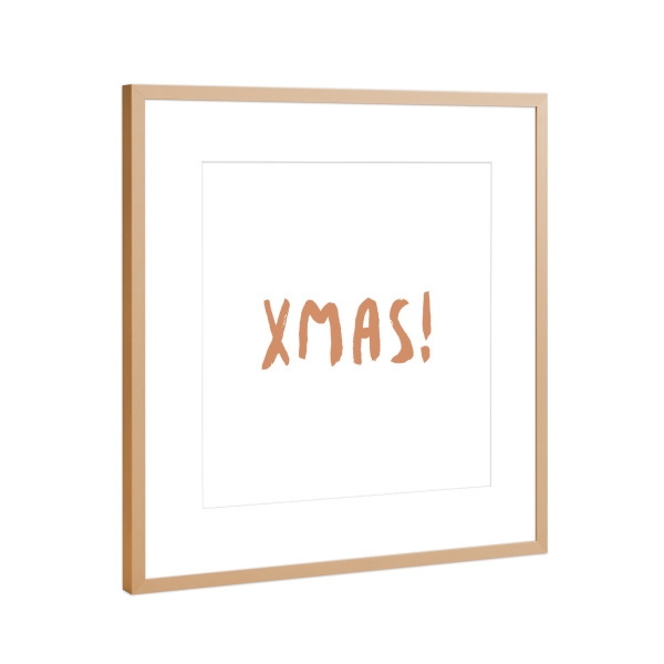 Poster mit Rahmen Kupfer "Weihnachtstypografie" artboxONE - Typografie,Abstrakt,Weihnachten,Lustig
