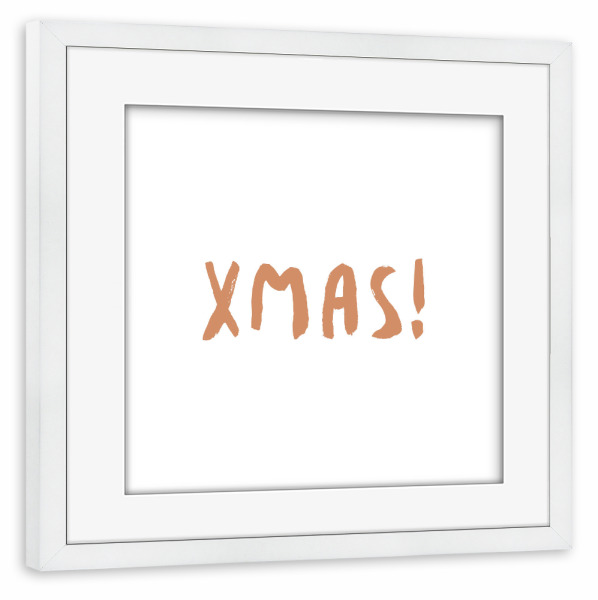 Poster mit Rahmen weiß "Weihnachtstypografie" artboxONE - Typografie,Abstrakt,Weihnachten,Lustig