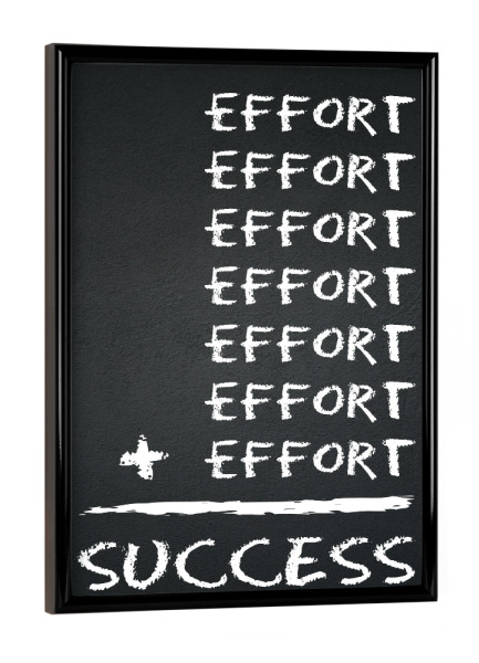 Poster mit schwarzem Rahmen "Die Summe kleiner Anstrengungen" artboxONE - Typografie,Schwarzweiß