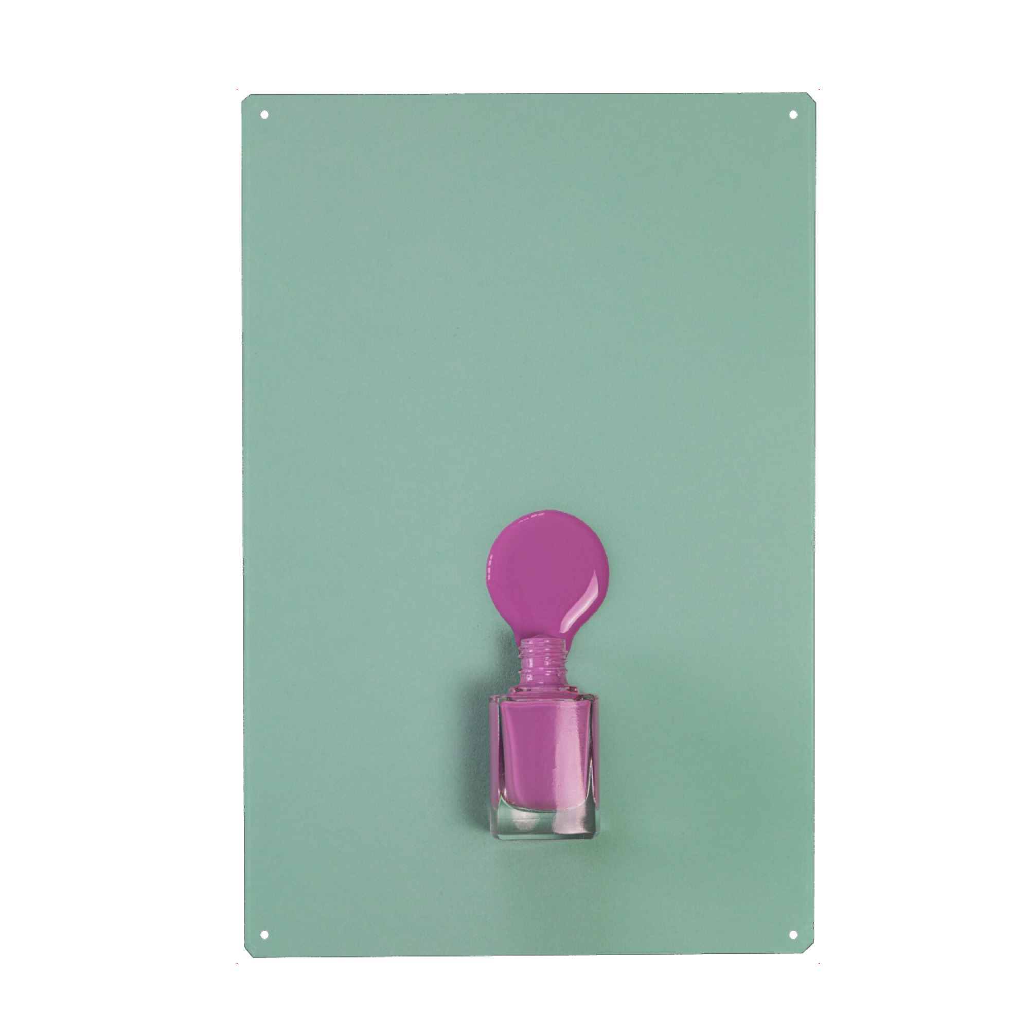 Metall Poster "Nagellack mint pink" artboxONE - Fashion - Nagellack,Essie,Beauty,Farben,Bunt,Popart,Frauen,Makro,Makrofotografie - Blechschild