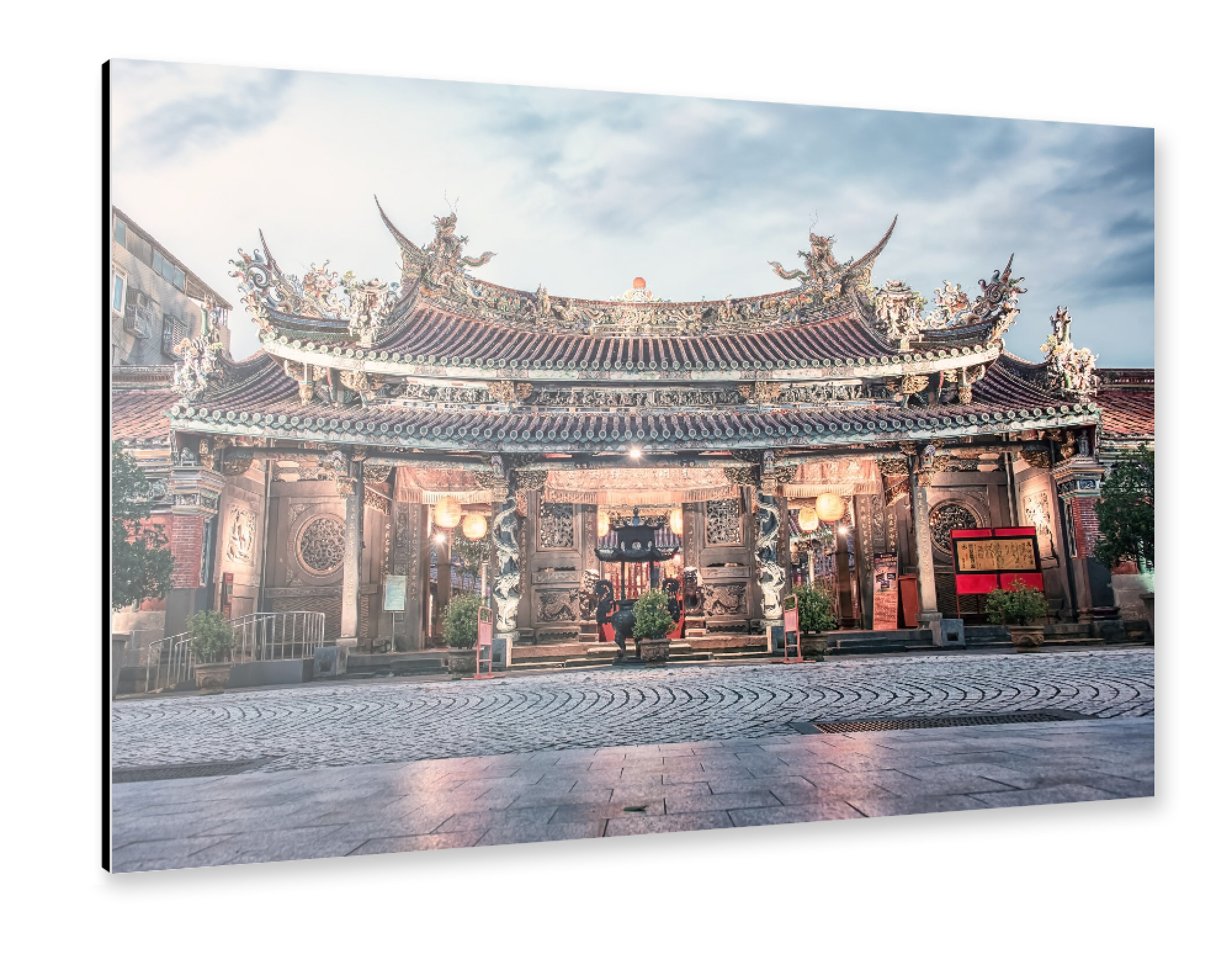 Alu-Dibond "Tempel in Taipei" 75x50 cm artboxONE