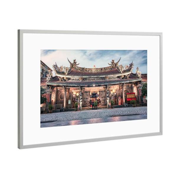 Poster mit Rahmen Silber "Tempel in Taipei" artboxONE - Städte,Reise,Architektur,Reise / Asien,Reise / Länder