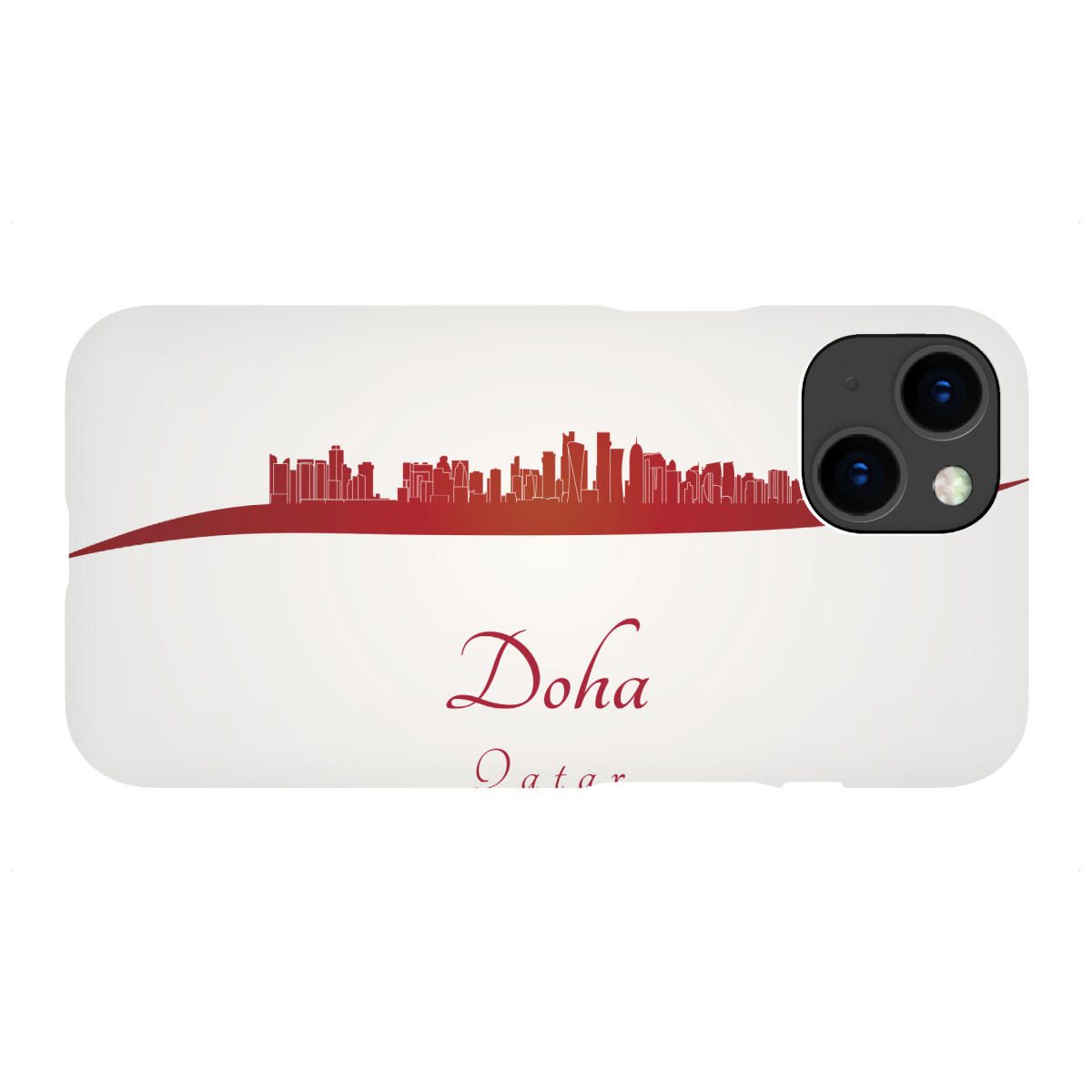 "Doha-Skyline in Rot"für iPhone - Premium-Case Handyhülle artboxONE