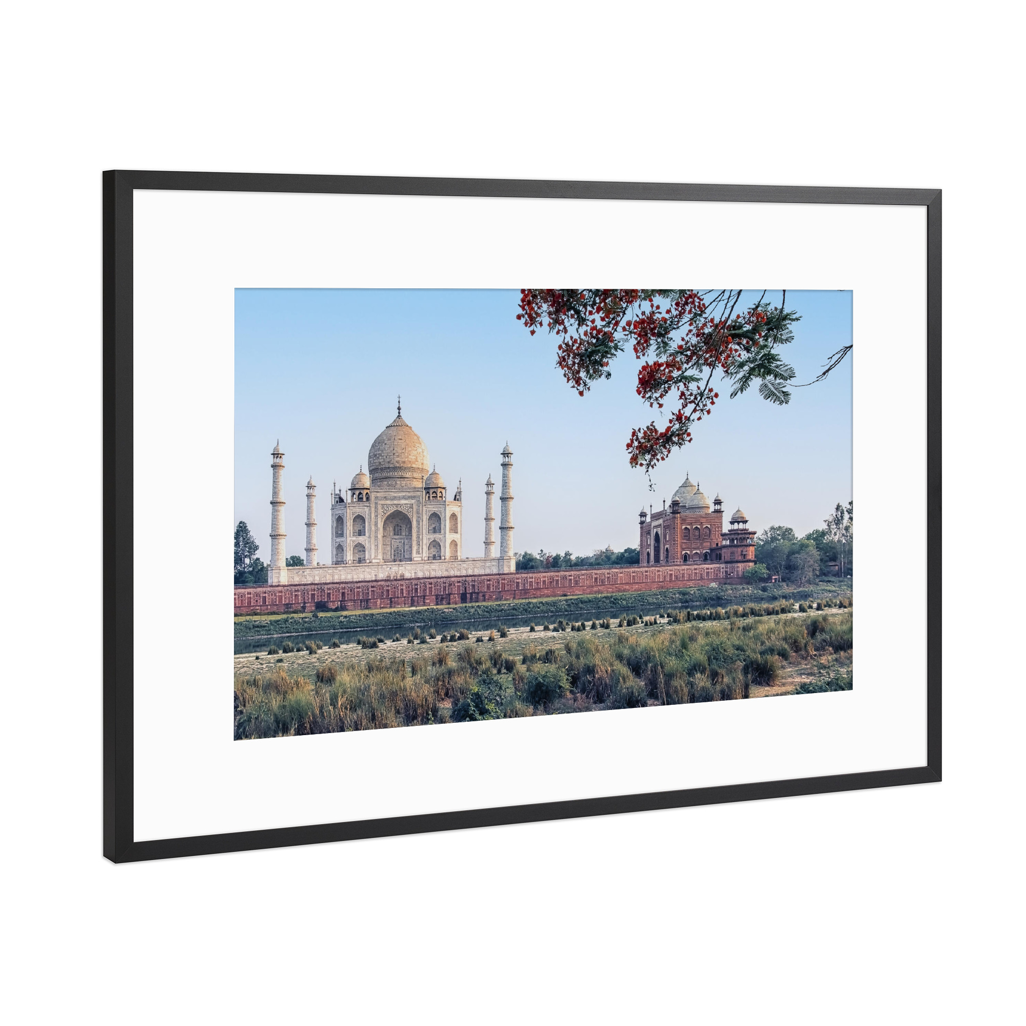 Poster mit Rahmen Schwarz (Metallic) "Taj-Rückseite" artboxONE - Städte,Reise,Architektur,Reise / Asien,Reise / Länder