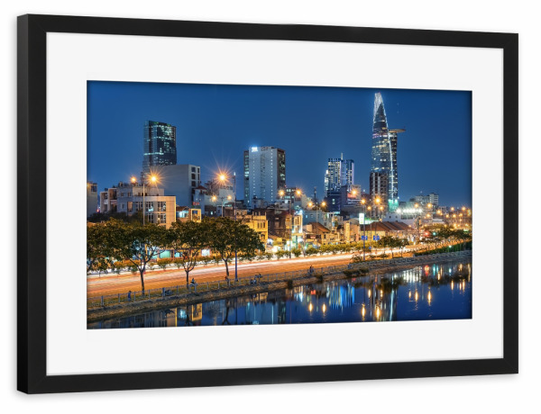 Poster mit Rahmen schwarz "Modernes Saigon" artboxONE - Städte,Reise,Architektur,Reise / Asien,Reise / Länder