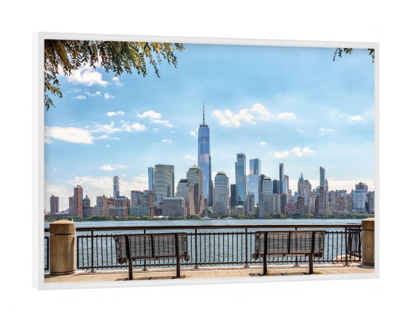 Poster mit weißem Rahmen "New-Jersey-Ansicht" artboxONE - Städte,Städte / New York,Reise,Architektur,Reise / Länder