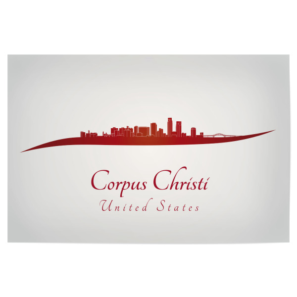 Poster 30x20 cm "Corpus Christi-Skyline in Rot" artboxONE - Städte,Architektur