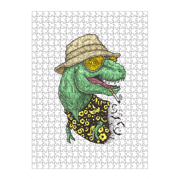 artboxONE Puzzle "T-rex Duke" artboxONE - Film,Lustig - Dinosaurier,Trex,Tyrannosaurus,Prähistorisch,Film,Brille,Hut,Tiere,Zigarette