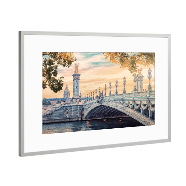 Poster mit Rahmen Silber "Herbststimmung in Paris" artboxONE - Städte,Reise,Architektur,Städte / Paris,Reise / Länder