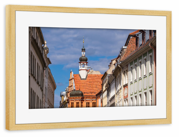 Poster mit Rahmen kiefer "Giedel, Dach und Turm" artboxONE - Reise,Architektur,Städte / Weitere