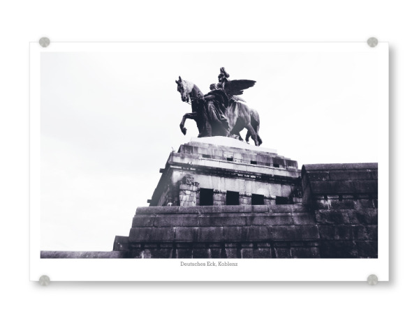 Acrylglasbild "Deutsches Eck in Koblenz" artboxONE - Städte,Reise,Schwarzweiß,Architektur,Reise / Länder
