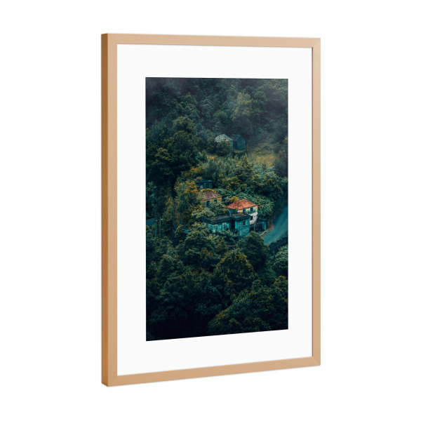 Poster mit Rahmen Kupfer "In the moody Hills" artboxONE - Natur,Buchstaben / L,Buchstaben / U,Buchstaben / V