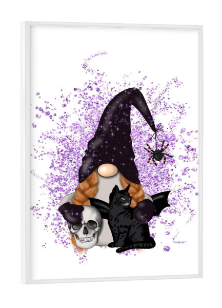 Poster mit weißem Rahmen "Halloween-Mädchenzwerg" artboxONE - Festivals,Halloween