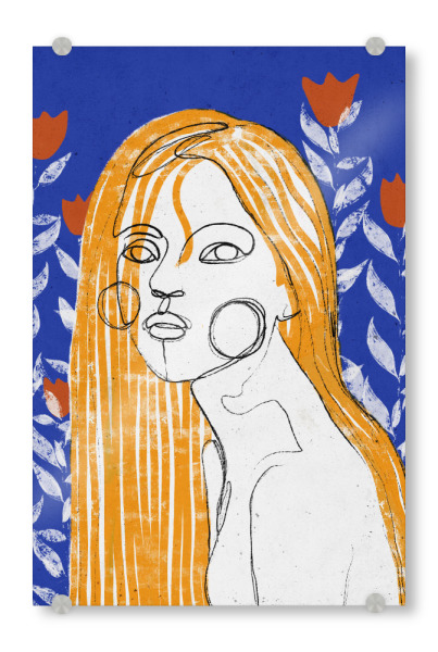 Acrylglasbild "Das Tulpenmädchen" artboxONE - Abstrakt,Menschen,Für Mama