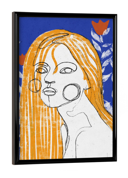 Poster mit schwarzem Rahmen "Das Tulpenmädchen" artboxONE - Abstrakt,Menschen,Für Mama