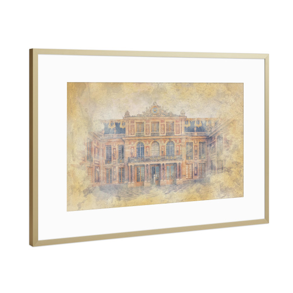 Poster mit Rahmen Gold "Versailles-Aquarell" artboxONE - Städte,Reise,Architektur,Städte / Paris,Reise / Länder