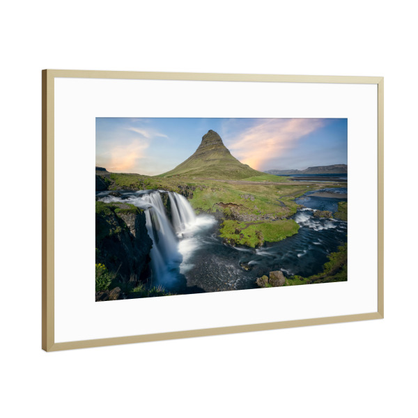 Poster mit Rahmen Gold "Kirkjufell" artboxONE - Natur,Reise,Reise / Länder